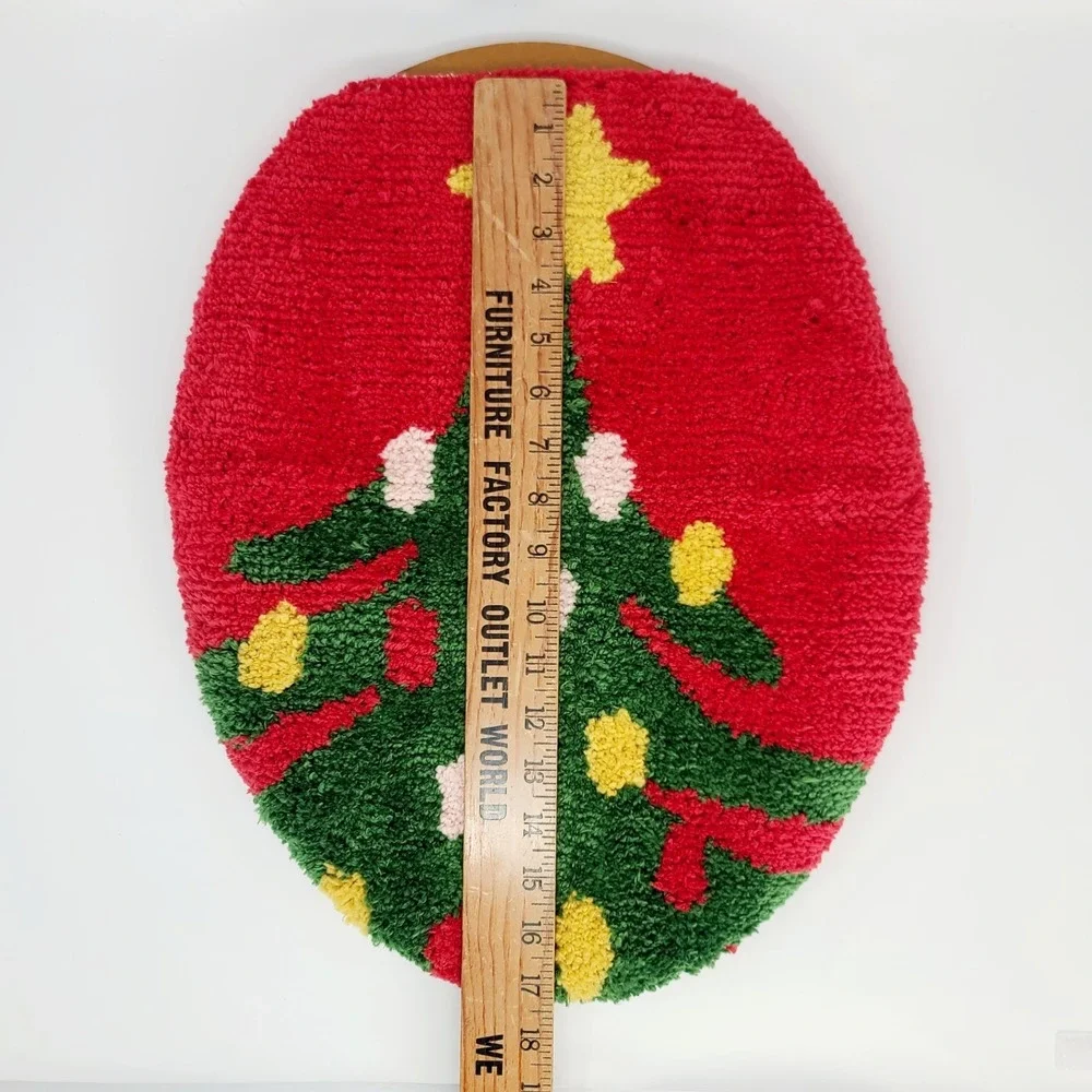 WonderShop Christmas Tree Toilet Seat Cover HOLIDAY Bathroom Decor Retro Style